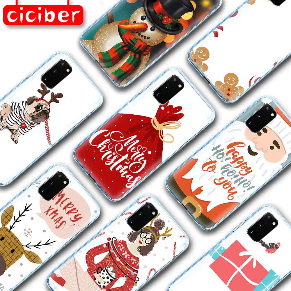 Рождественский Санта чехлы из ТПУ для Samsung Galaxy S10 S9 S8 S7 S20 Plus Ultra S10e A50 A51 A71 A70 A20E A10 A40
