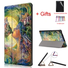 Магнитный чехол с функцией автоматического сна/пробуждения для Amazon Kindle Fire HD 10 10," планшет из искусственной кожи защитный чехол-подставка+ пленка+ ручка