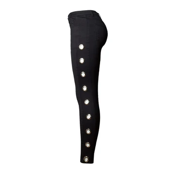 

Eyelet Black Jeans New Boyfriend Jeans Woman Distressed Jeans Hip Hop Jeans Pants Streetwear Club Wear Sexy Jeans