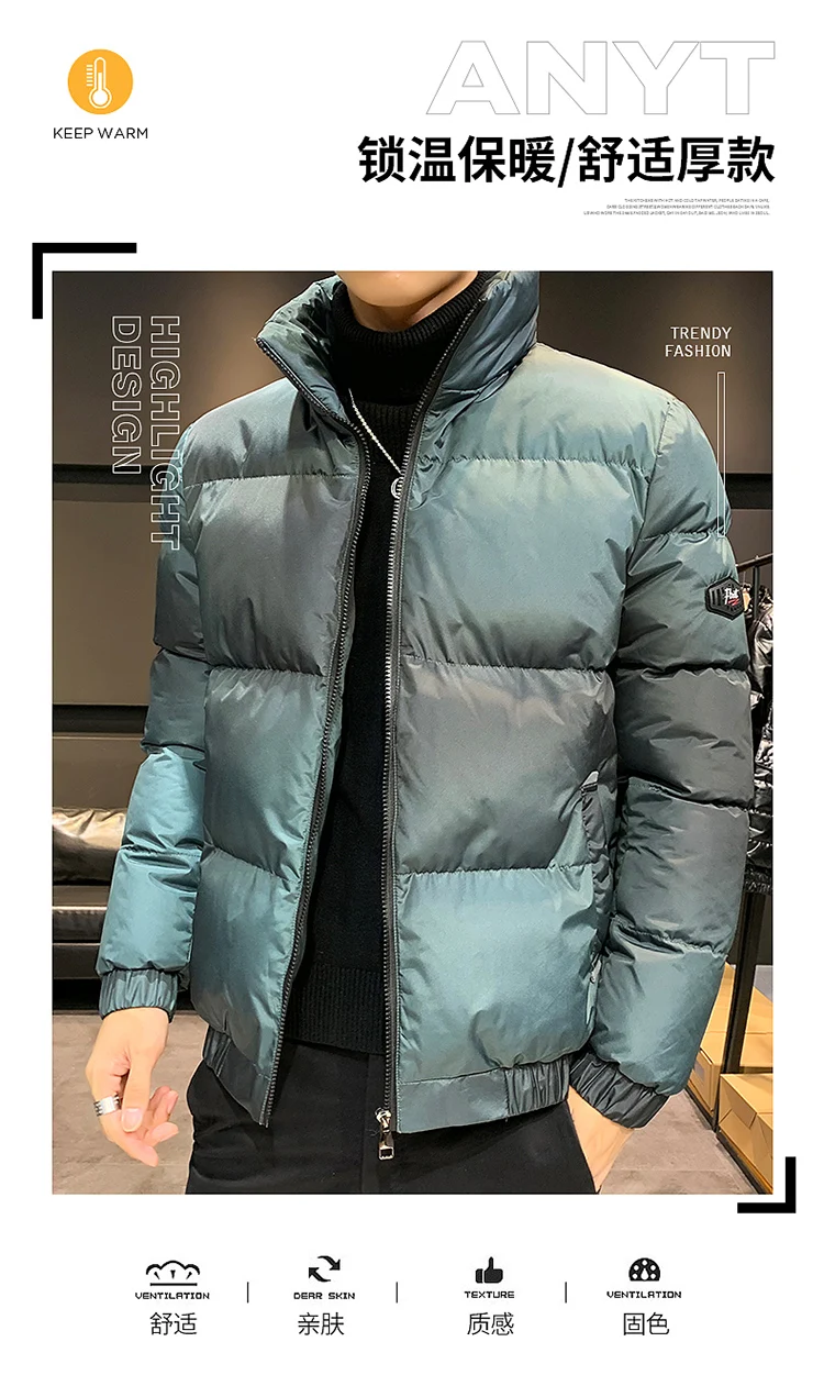 2021 new winter men's cotton-padded clothes casual cotton-padded clothes men's trend bread clothes street hip-hop men's jackets mens parka jacket