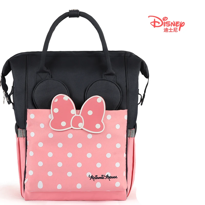 pink Disney Mummy сумка для подгузников для беременных Большая вместительная Детская сумка для подгузников Микки и Минни дорожный рюкзак сумки для кормления для ухода за ребенком влажная сумка - Цвет: pink