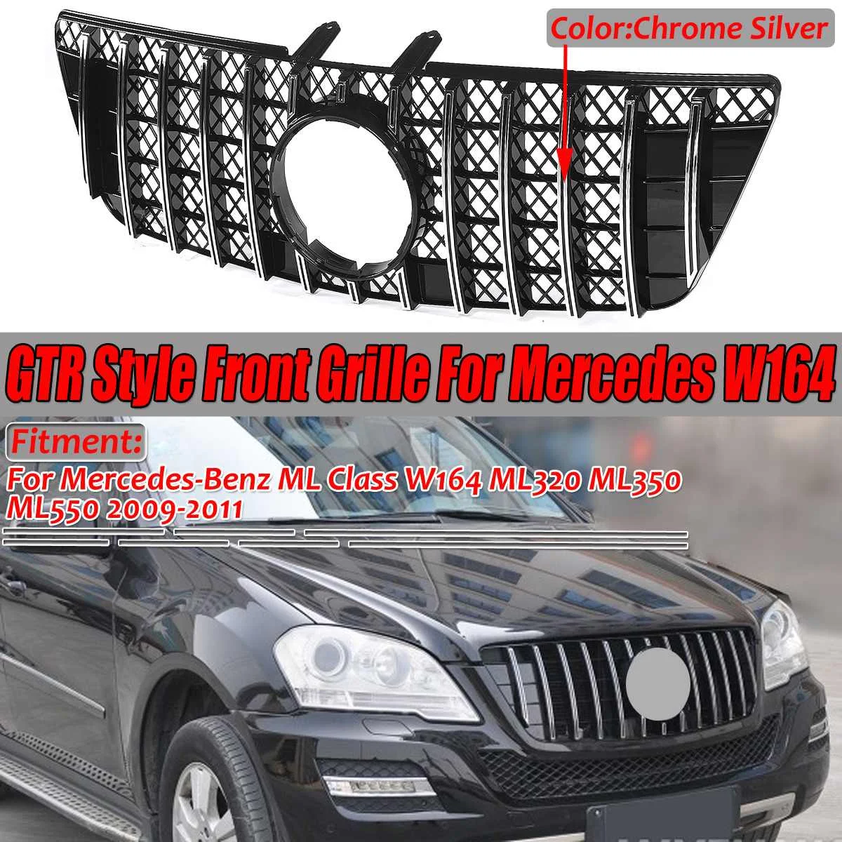 Автомобильная передняя решетка для Mercedes Benz ML Class W164 X164 GT 2005 2011 ML300 ML320 ML350 ML400 ML500 ML430