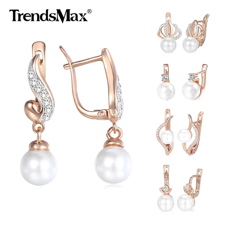 5 пар/компл. возможность комбинировать дизайн Еженедельный серьги для Для женщин белое платье для девочек жемчужный серьги-гвоздики 585 покрытие розовым золотом, CZ серьги для свадьбы, ювелирное изделие, подарок