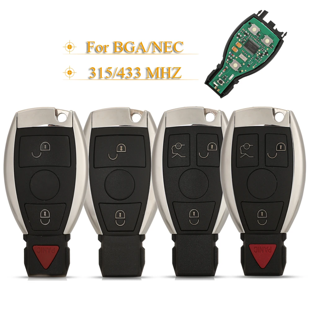 Kutery 2/3/4 Buttons BGA/NEC Style Replacement Smart Car Key Fob 315/433Mhz For Mercedes Benz Remote Controller Year 2000 | Автомобили и