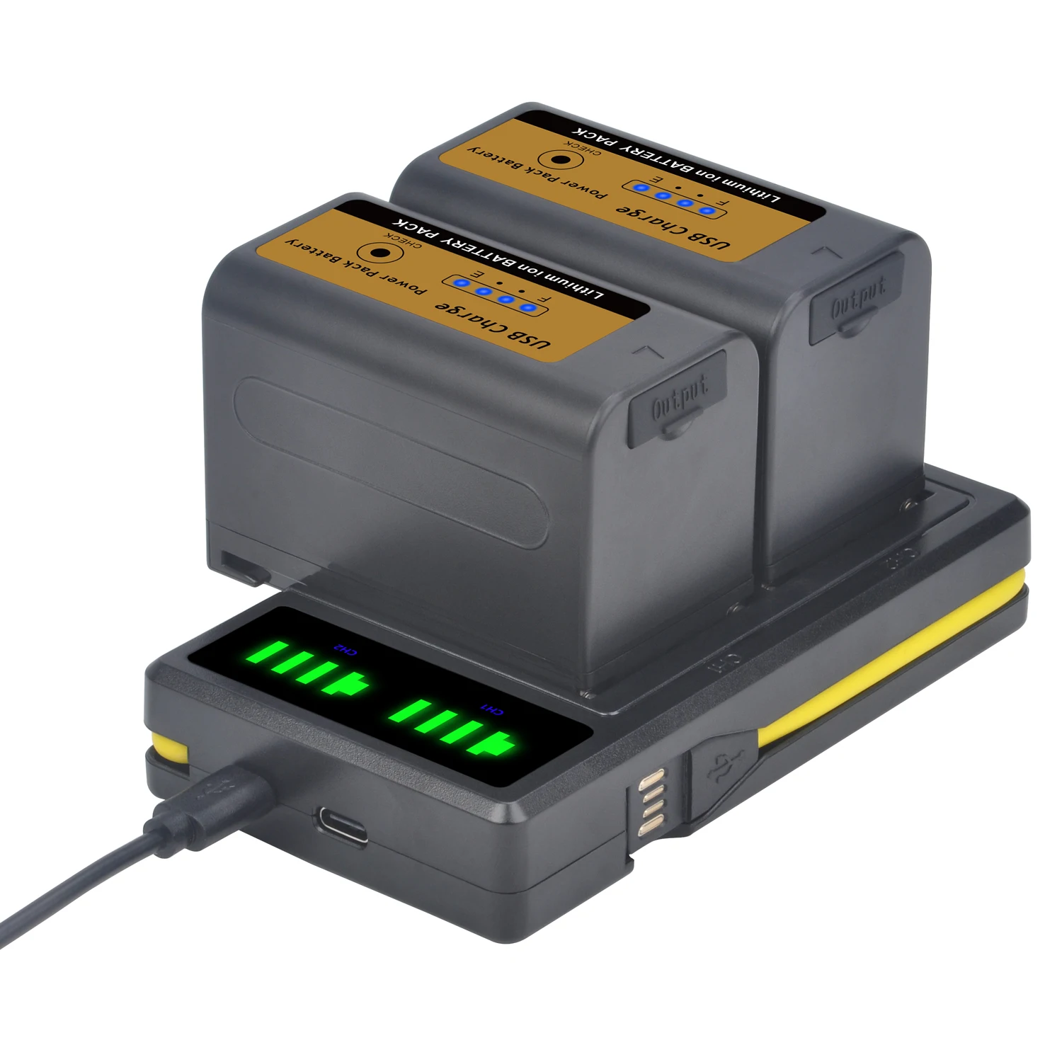 Con Il Np-F770 Del Porto 5200Mah Della Tassa Di Usb & La Luce Di Potere Della Batteria Led + Caricatore Doppio Principale Per Il Hvr-V1J Hvr-Hd1000E D