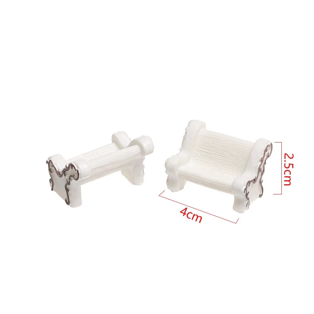 Doll House Miniature Bench Stools Chair Fairy Garden Gnome Moss Terrarium Bonsai DIY Craft Home Decoration 1SET ornament crafts resin ornaments miniature ornament resin crafts