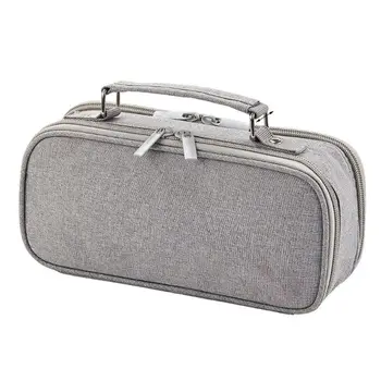 

Large Capacity Double Layer Pencil Case Canvas Portable Storage Bag Stationery
