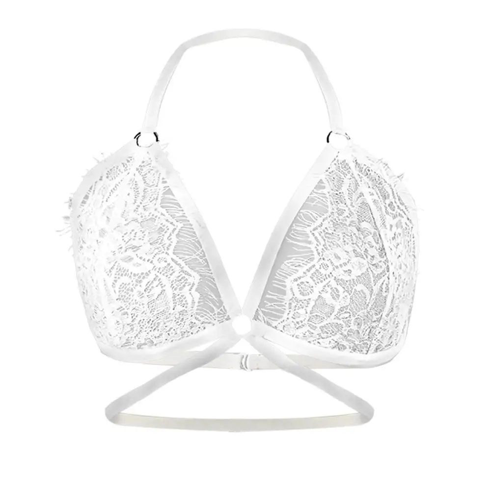 HZY1022031White Сексуальное женское нижнее белье, эластичная клетка, кружево, одноцветная, средняя посадка, лифчик, порно, сексуальное нижнее белье, майка, эротические топы, бюстгальтер, Babydoll, бюстье, костюмы - Цвет: HZY1022031White