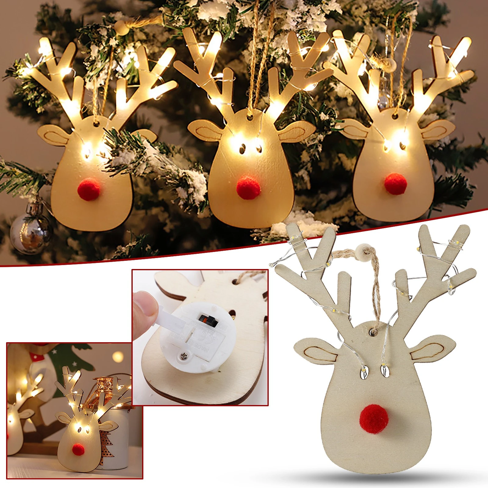2022 New Led Christmas Deer Wire Lights Christmas Tree Window Decoration String Of Lights Decorative Ornaments Boże Narodzenie - Aliexpress Lights & Lighting