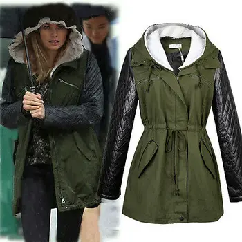 

Fashion Womens Ladies Stylish Printing Long Sleeve Winter Warm Casual Hooded Parka Fleece Tops Plus Jacket Coat Trench Outwear