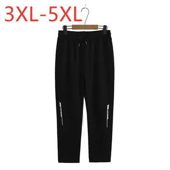 

New autumn winter ladies plus size sports cropped pants for women large slim elastic black belt running trousers 3XL 4XL 5XL 6XL