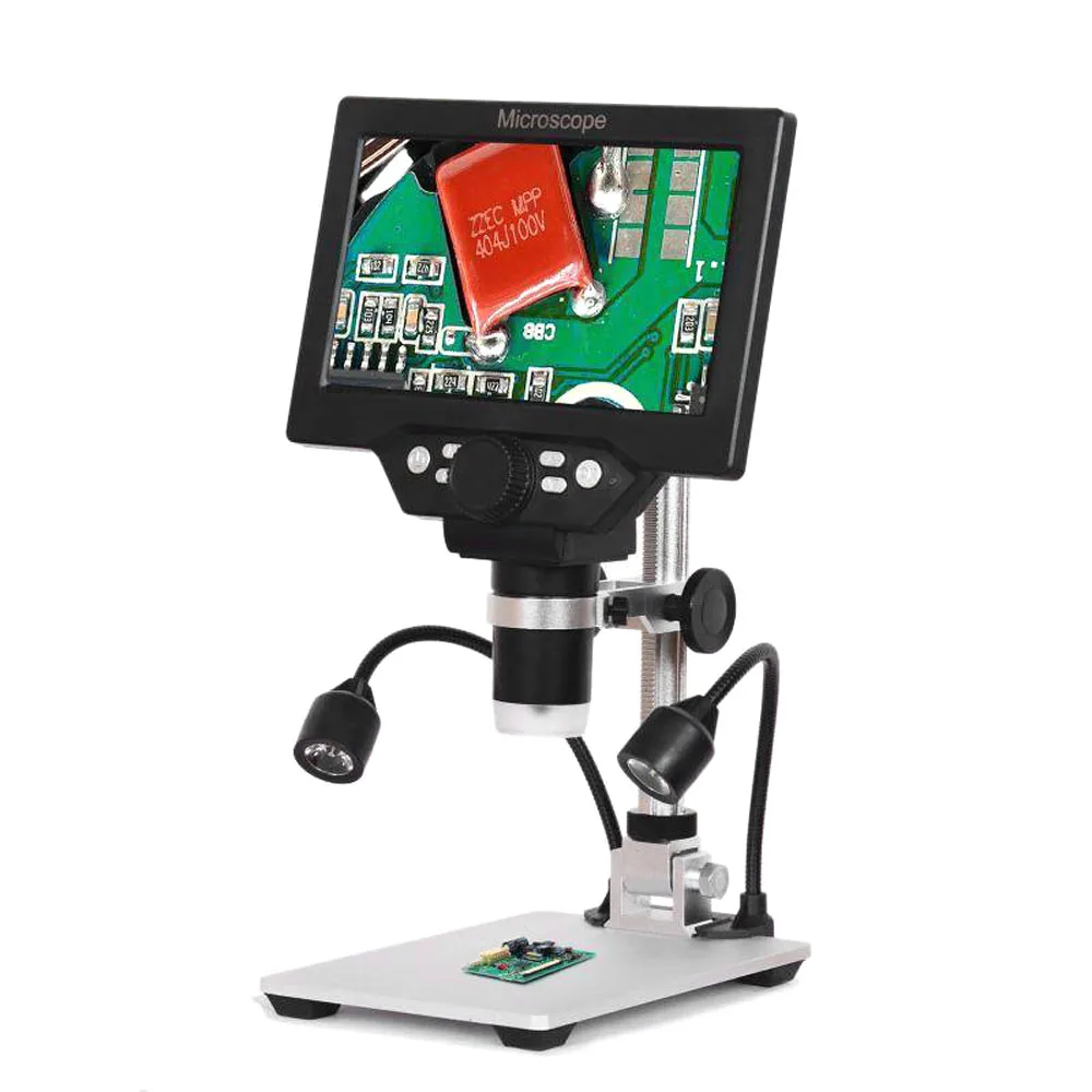 G1200 Digital Microscope 7 Inch Large Color Screen Base LCD Display 12MP 1-1200X Continuous Amplification Magnifier | Инструменты