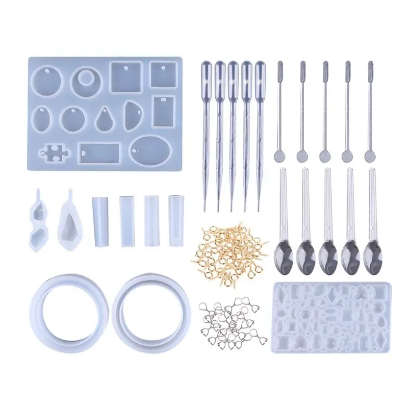 

DIY Casting Pendant Mold Tools Set Jewelry Craft Making Silicone Epoxy Molds UV Resin Accessories T4MD