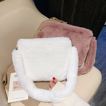 

2019 New Winter Design High Quality Velour Women's Casual Tote Large Capacity Handbag Popular Ladies Shoulder Bag Wild Crossbody