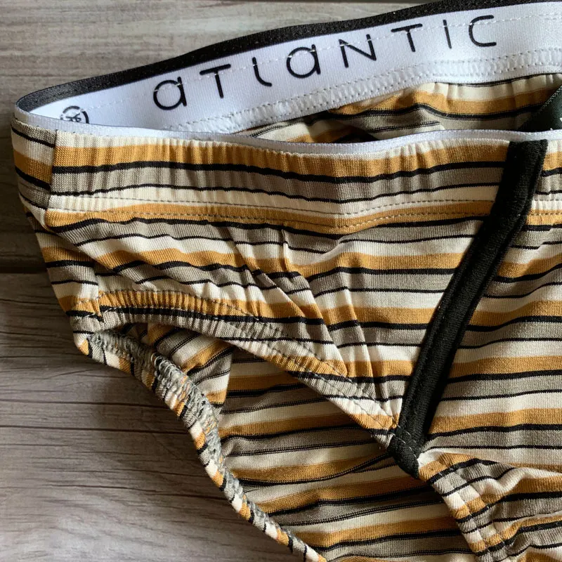 Новинка! Atlantic сексуальное мужское нижнее белье модальный спандекс бриф скольжения полосатый размера плюс