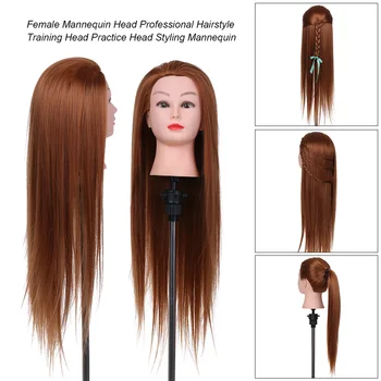 

Female Mannequin Head Professional Hairstyle Training Head For Hairdresser Student 28 Inch Practice Head Styling Mannequin