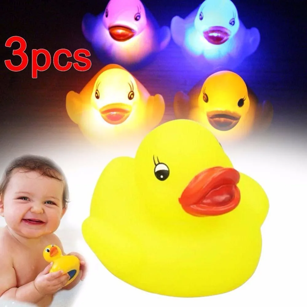 Hot Sale 3pcs Bath Duck Toys Rubber Colour Changing Ducks Fun Kids Bath Toy For Baby 1