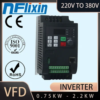 

VFD1.5kW/2.2KW/ Variable Frequency Drive 3-Phase 380V output 1-phase 220V input Speed Controller Inverter Motor VFD Inverter