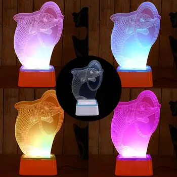 

Desk Light Table Lamp 3D Dolphin Home Decor Touch Control Atmosphere Art Kid Gifts Night Light Bright Colorful Indoor Lighting