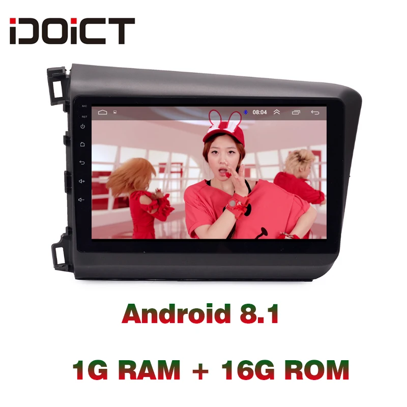 Автомобильный DVD плеер IDOICT Android 9 1 GPS навигация мультимедиа для Honda Civic Radio 2012 2015