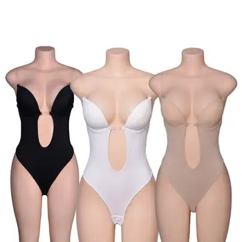 

Women Backless Body Shapewear Bridal Wedding Seamless U Plunge Bodysuit Shaper