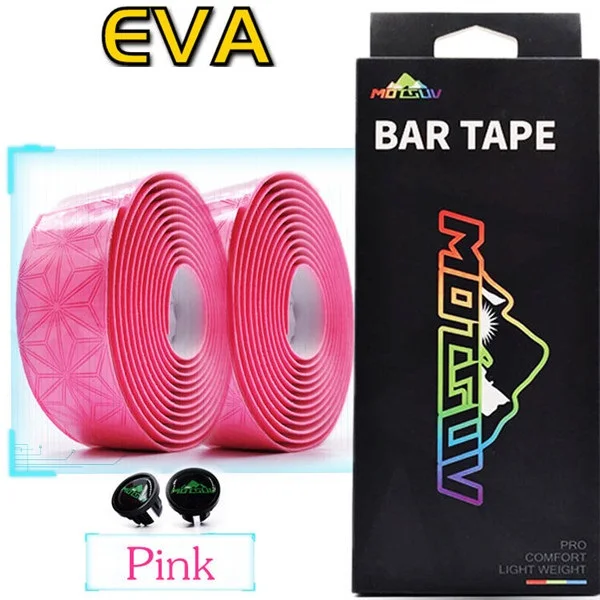 Pink Дорожный велосипед Ручка обмотка руля Мягкая EVA PU звезда выцветает гоночная пробковая велосипедная Лента Бар Антивибрационная обертка открытый велосипедный ремень - Цвет: Pink