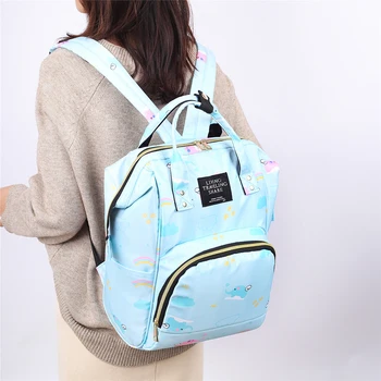

Fashion Mommy Travel Backpacks Large Capacity Oxford Cloth Maternity Nappy Cartoon Printing Multi-function Baby Care Bags