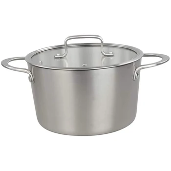 

Stockpot/Stock Pot with Glass Lid, 3-Ply 304 Stainless Steel Nonstick Cooking Pot, Dishwasher Safe