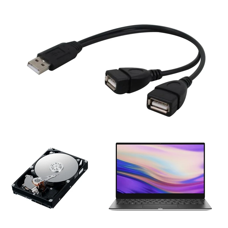 Двойной USB удлинитель A-Male на 2 A-Female Y адаптер питания кабеля сплиттер USB2.0 штекер на 2Dual USB гнездовой разъем Y сплиттер зарядное устройство