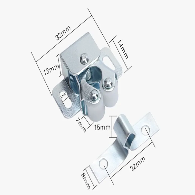 1 шт. двойной шариковый ролик ловит шкаф Защелка двери шкафа замки аппаратный инструмент медный двойной ролик ловли(без винтов