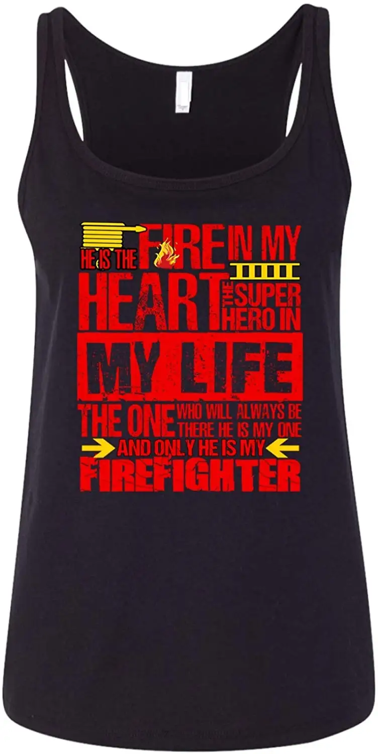 TSDFC He is My Firefighter Relaxed Jersey Tank Top Life T Shirt unisex men women t shirt |