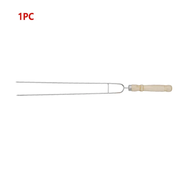 Barbecue Villák Fa Fogantyú Rozsdamentes Acél U-Alakú Bbq Készlet Kültéri Grillező Csap Pörkölő Hús Nyárs Szerszám - Image 5