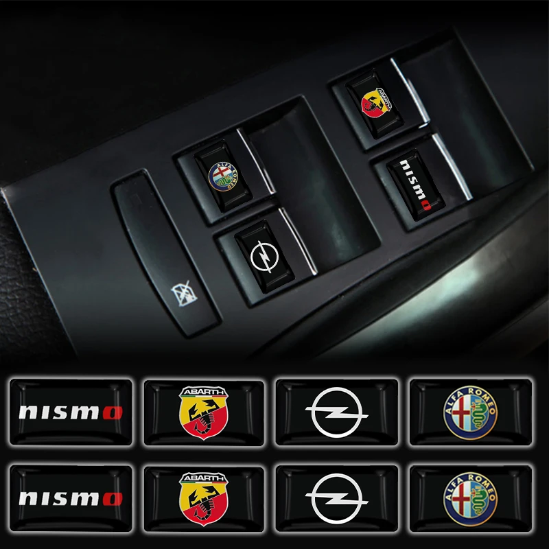 10pcs Car Window lift button sticker Steering Wheel Decal For BMW M F15 E46 E70 E71 E91 E92 E93 F20 F15 F13 M3 E34 X5 E53 E82