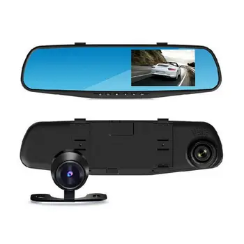 

Driving Recorder Dual Recording HD 3.4 Inch Blue Rearview Mirror Full HD 1080P