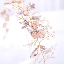 Mission Ming Headdress Europe And America Hot Sales Leaves Hair Band Hand-woven Pearl Headdress Wedding Accessories Bride Access