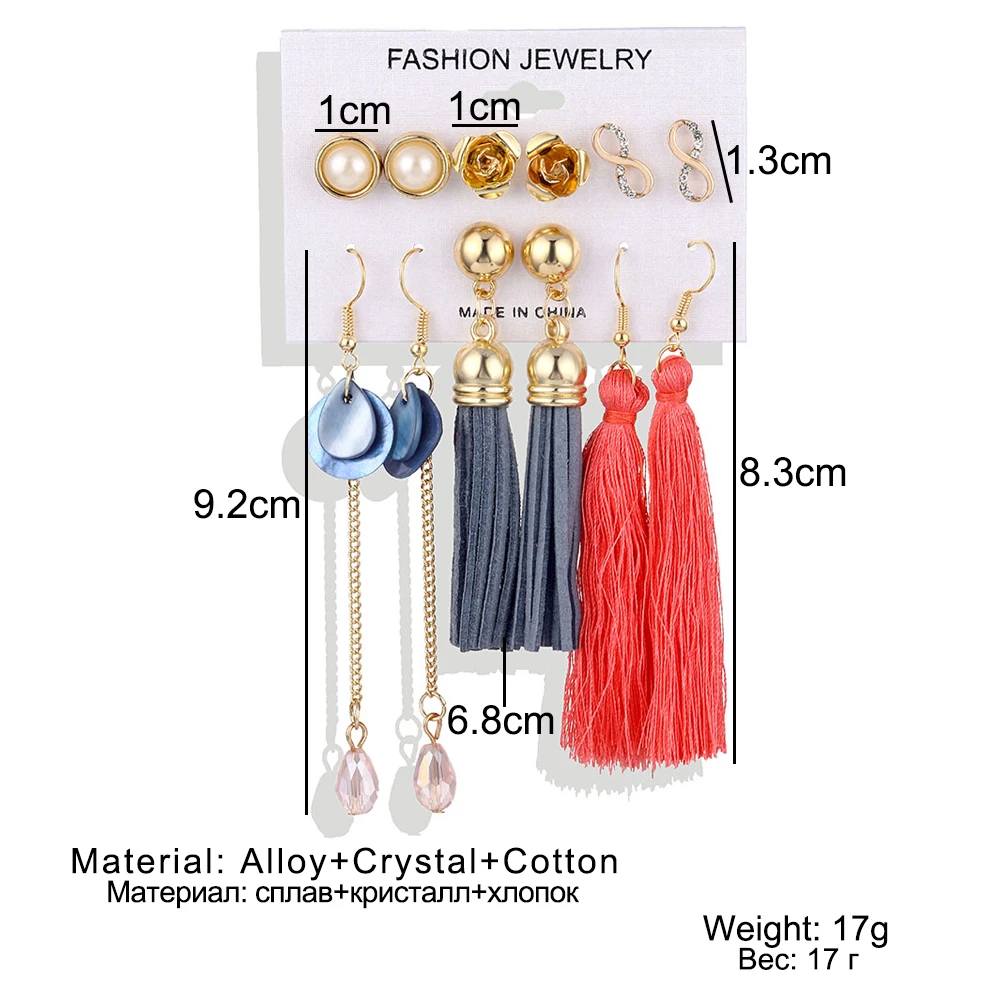 Vienkim новые модные геометрические серьги-кольца для женщин винтажные хрустальные большие серьги набор женские богемные ювелирные изделия подвески подарки