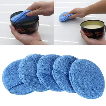 

New 5PCS Microfiber Wax Applicator Pad Diameter Ultra soft Polishing Sponge With Pocket For Apply Remove Wax Auto Care