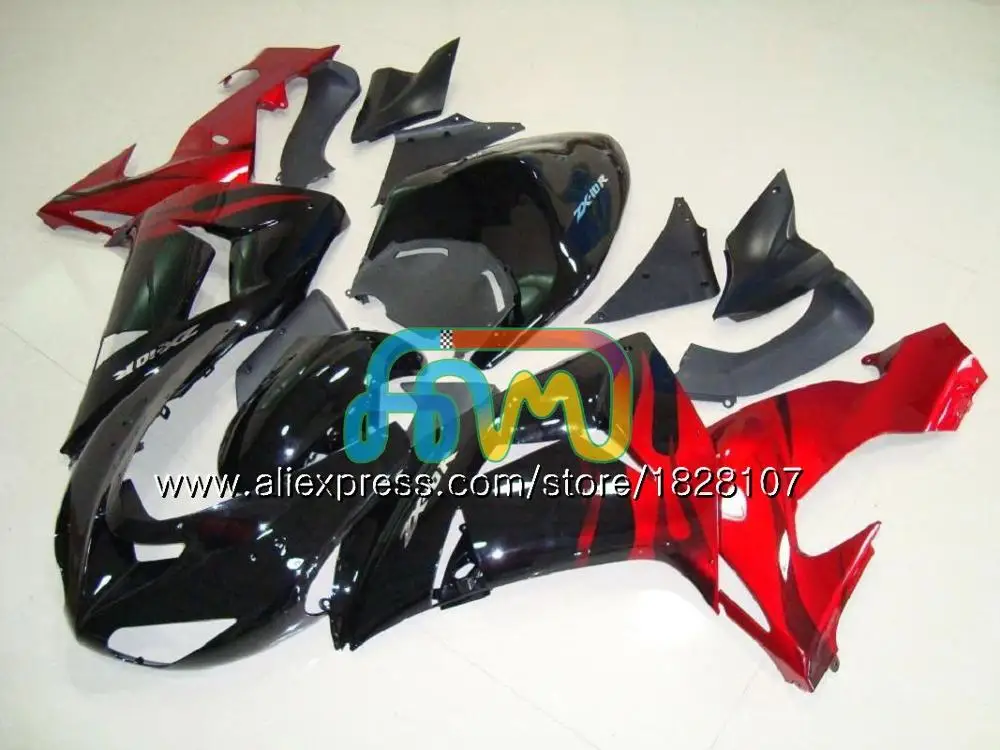 Корпус для KAWASAKI ZX 10 сотрудников отдела исследований ZX-1000 ZX-10R ZX1000 CC 06 07 16BS. 0 ZX 1000CC ZX 10R ZX10R 06 07 2006 2007 обтекатель комплект зеленого и черного цвета - Цвет: No. 8