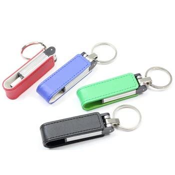 

KeyChain Leather 8GB 32GB 64GB 4 Colors Pendrive Memory Stick Gift Metal 3.0 USB Flash Drive 128GB 256GB 512GB Pendrives 1TB 2TB