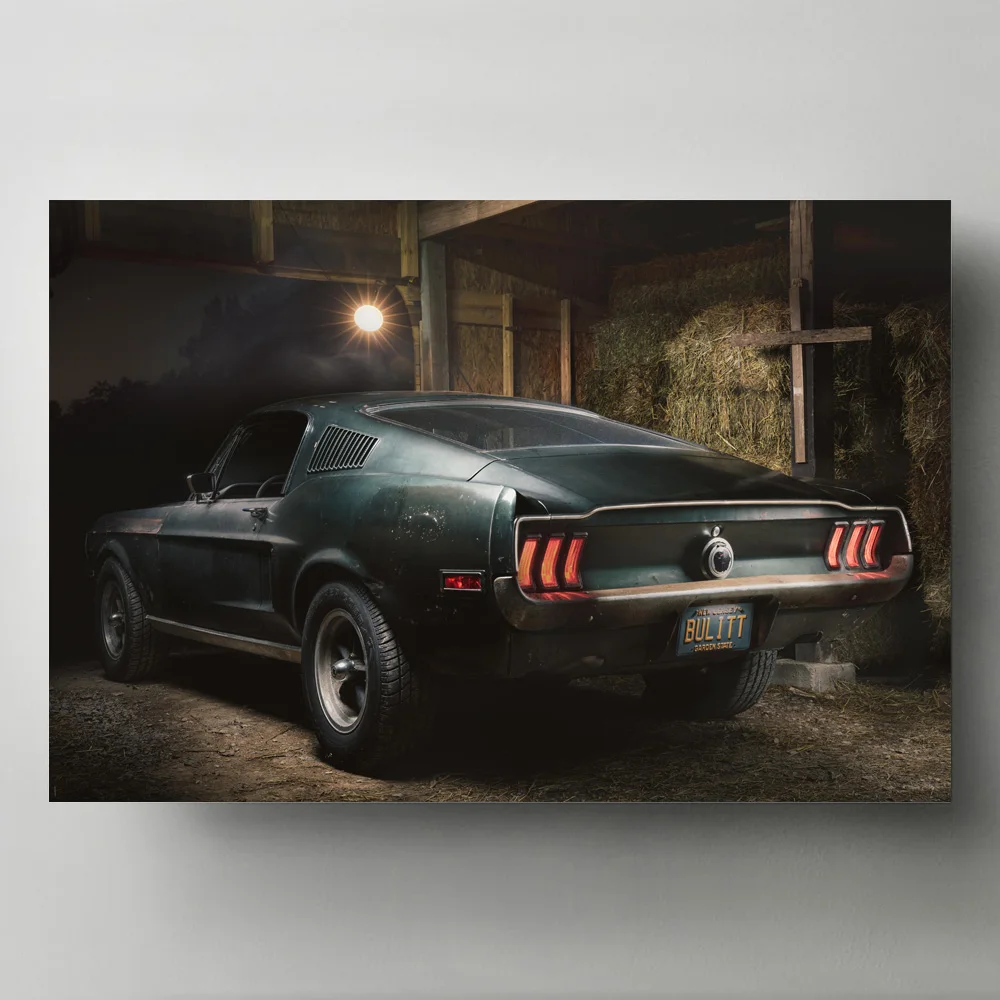 Современная Настенная картина картины на холсте 1968 Mustang GT Fastback Классические
