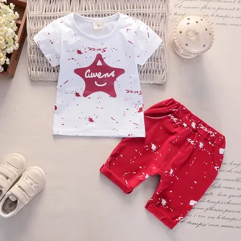 

Summer Baby Boy Clothes New Cartoon Star O-neck Short Sleeve T-shirts + Shorts Two Piece Suit Kids Bebes Infant Clothing Outfits