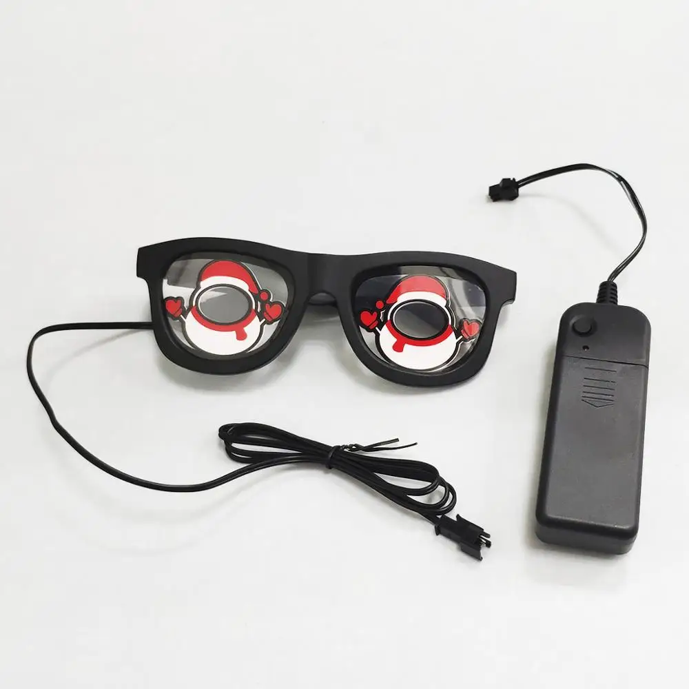 8A10 GB02 LED Glowing Glasses Masks DIY Glass Halloween Santa Claus Xmas Christmas Birthday Gifts Festival Party Supplies Home Decors - Цвет: 8A10