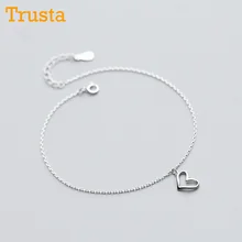 Trustdavis,, Твердое Серебро 925 пробы, Модные женские ювелирные изделия, милое сердце, 20 см, ножные браслеты для жена, дочь, девочка, леди, подарок DS879