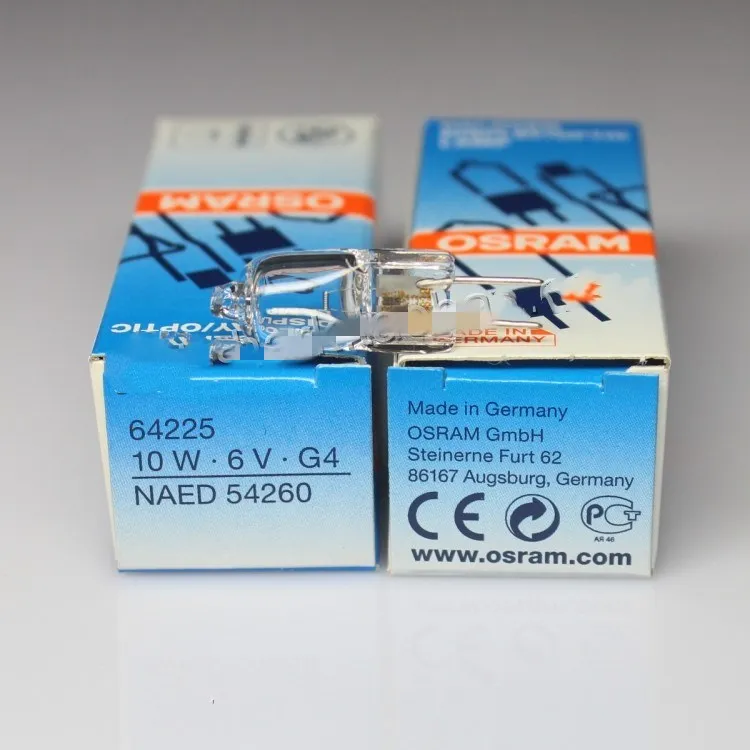 Галогенная лампа OSRAM 64225 6V10W G4 для 10 шт микроскоп офтальмологические Оптические