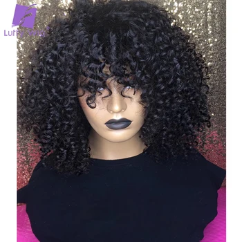 

Short Curly Bob Human Hair Wigs Scalp Base Top Full Machine Made Wig Remy Hair Short Brazilian Wig 150% Density Luffywig