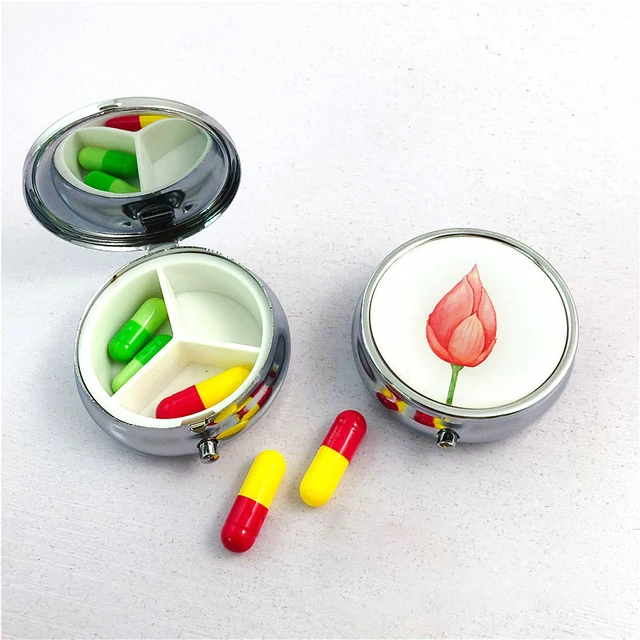 Mini Hordozható Fém Rozsdamentes Acél Kerek Tabletta Dobozok Gyógyszer Tartó Gyógyszertabletta Kapszula Cukorkák Tároló Utazási Tartály - Image 5