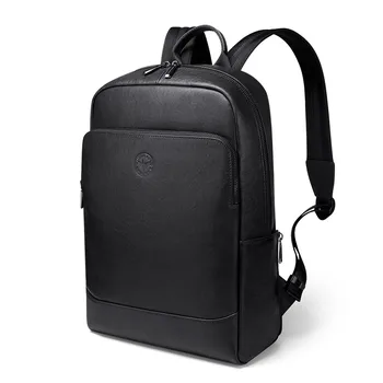 

2020 Slim Laptop Backpack Men 15.6 inch Office Work Genuine Leather Business Bag Unisex Black Ultralight Thin Back Pack PL7193
