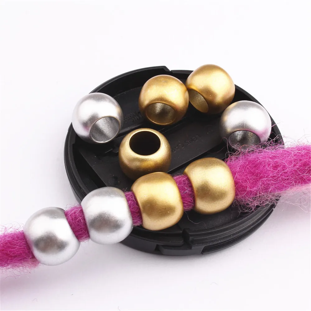 10Pcs African Hair Jewelry Braid Accessories Decorations Gold Silver Hair Ring Tubes Cuffs Dreadlocks Dread Beads