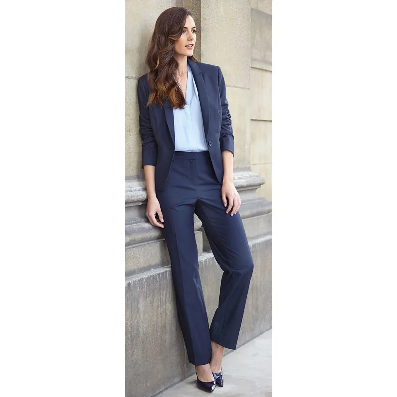 Navy Blue Casual Women Business Outfit Suits Female Custom Made 2 Pieces  Office Work Tuxedos Suits Terno Feminino Jacket Pants - Pant Suits -  AliExpress