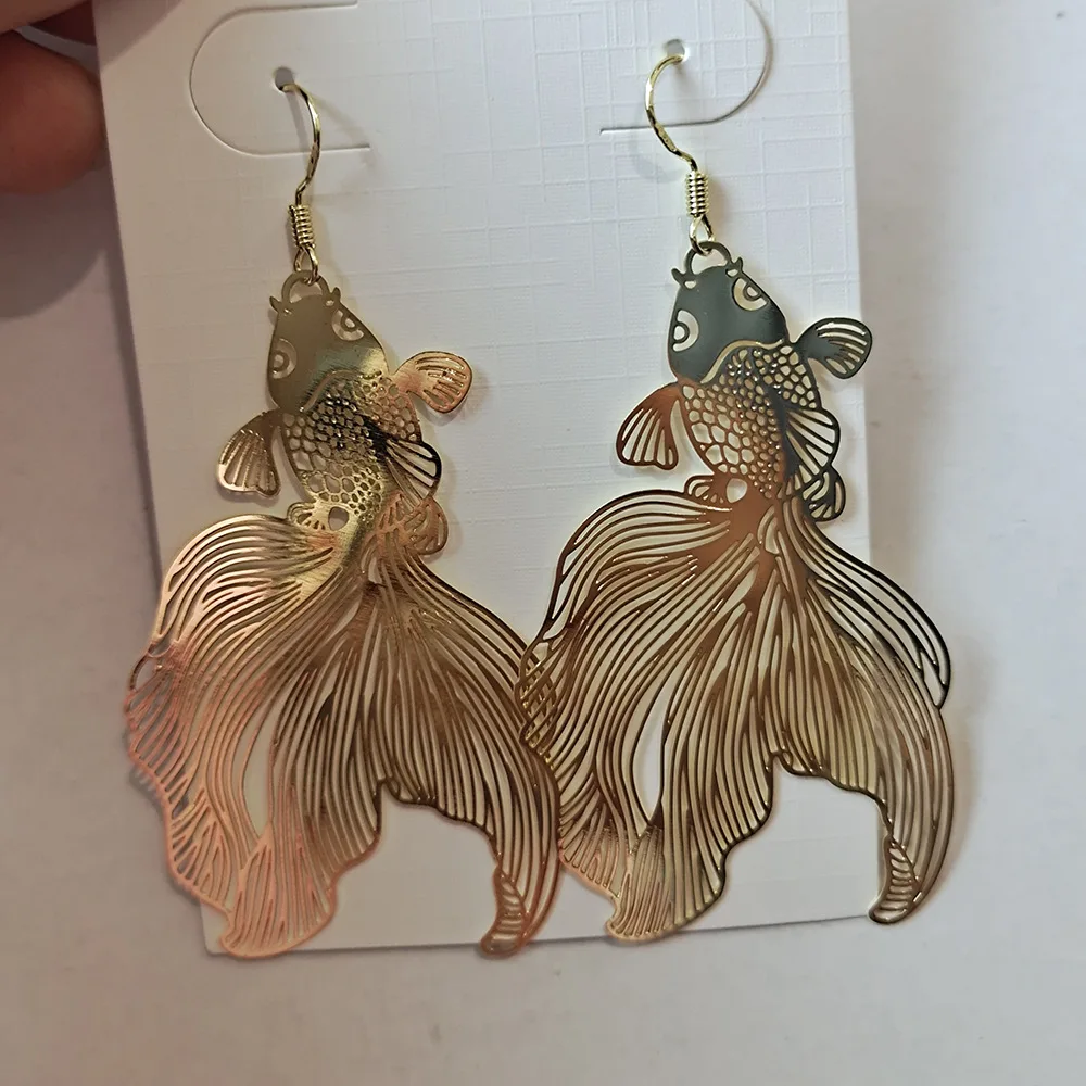 Ohrringe Goldfisch Tiere Damen Ohrschmuck Modeschmuck Silber Metalllegierung 